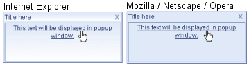 Popup control in Internet Explorer and Mozilla