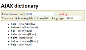 Ajax dictionary