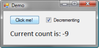 Counting clicks with decrement checkbox